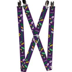 Suspenders - 1.0" - THE JOKER Elements Collage Purple Green Yellow White
