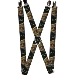 Suspenders - 1.0" - Tim Burton's Cheshire Cat Face Eyes & Teeth