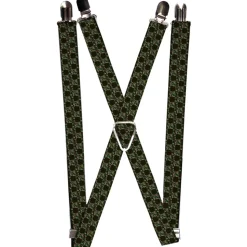 Suspenders - 1.0" - Top Skulls Black/Camo Olive