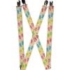 Suspenders - 1.0" - Tropical Flip Flops Tan/Multi Color