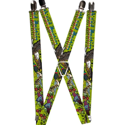 Suspenders - 1.0" - Truth and Justice Green