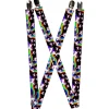 Suspenders - 1.0" - Unicorns/Rainbow Swirl Black