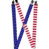 Suspenders - 1.0" - United States Flag Split Stars Blue/White + Stripes Red/White