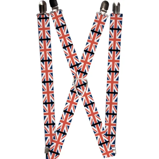 Suspenders - 1.0" - United Kingdom Flags