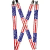 Suspenders - 1.0" - United States Flags CLOSE-UP Weathered