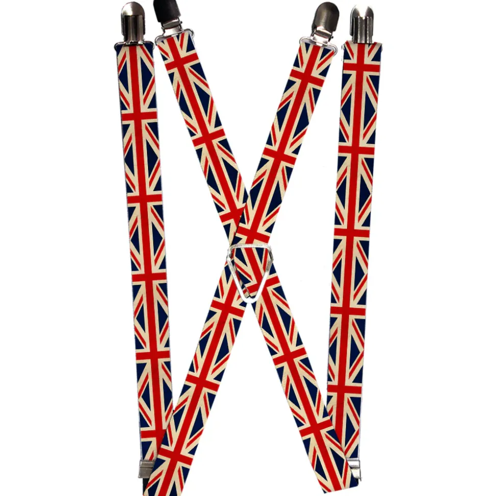 Suspenders - 1.0" - Vintage United Kingdom Flags