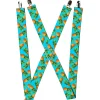 Suspenders - 1.5" - Vivid Pineapples Scattered Blue