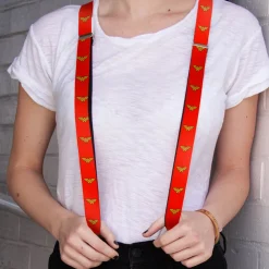 Suspenders - 1.0" - Wonder Woman Logo Red
