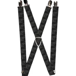Suspenders - 1.0" - Zebra Head Black/Gray