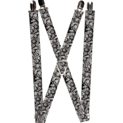 Suspenders - 1.0" - Zombie Skulls Sketch
