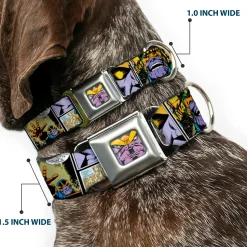 Thanos Face CLOSE-UP Full Color Seatbelt Buckle Collar - Thanos Comic Scene Blocks
