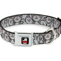 THE BIG BANG THEORY Full Color Black White Red Seatbelt Buckle Collar - Soft Kitty Poses
