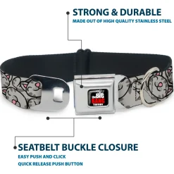 THE BIG BANG THEORY Full Color Black White Red Seatbelt Buckle Collar - Soft Kitty Poses