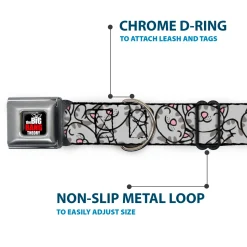 THE BIG BANG THEORY Full Color Black White Red Seatbelt Buckle Collar - Soft Kitty Poses