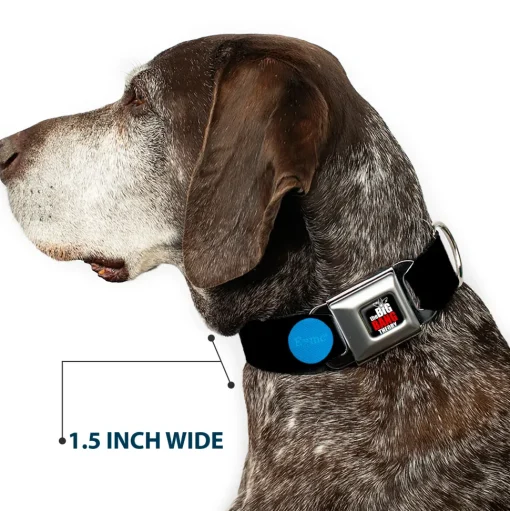THE BIG BANG THEORY Full Color Black White Red Seatbelt Buckle Collar - THE BIG BANG THEORY DNA/Atom/E/Radiation Black