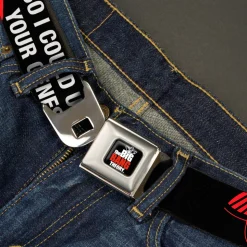 THE BIG BANG THEORY Full Color Black White Red Seatbelt Belt - Howard/Double Helix I WISH I WERE DNA HELICASE Black/White/Red Webbing