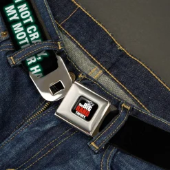 THE BIG BANG THEORY Full Color Black White Red Seatbelt Belt - BBT Logo I'M NOT CRAZY, MY MOTHER HAD ME TESTED! Webbing