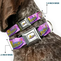 THE FAIRLY ODDPARENTS Logo Full Color White Seatbelt Buckle Collar - THE FAIRLY ODDPARENTS Timmy with Cosmo and Wanda Group Pose Pinks