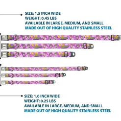 THE FAIRLY ODDPARENTS Logo Full Color White Seatbelt Buckle Collar - THE FAIRLY ODDPARENTS Timmy with Cosmo and Wanda Group Pose Pinks