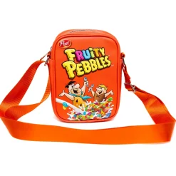 The Flintstones Bag, Cross Body, Fruity Pebbles Fred and Barney Cereal Box Replica, Bright Red, Vegan Leather