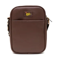 The Flintstones Bag, Cross Body, Cocoa Pebbles Fred and Barney Cereal Box Replica, Brown, Vegan Leather