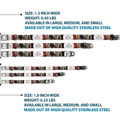 THE NUN Text Logo Full Color White/Grays Seatbelt Buckle Collar - THE NUN Sister Irene Poses Collage