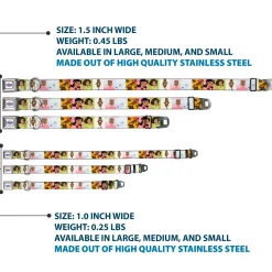 THE PROUD FAMILY Title Logo Full Color White/Purple Seatbelt Buckle Collar - The Proud Family 6-Character Block Poses