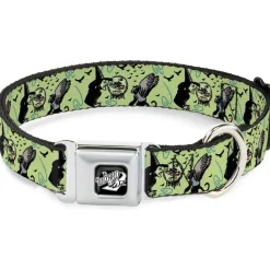 THE WIZARD OF OZ Title Logo Full Color Black/White Seatbelt Buckle Collar - The Wizard of Oz Wicked Witch of the West and Flying Monkeys Greens