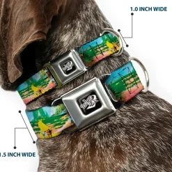 THE WIZARD OF OZ Title Logo Full Color Black/White Seatbelt Buckle Collar - The Wizard of Oz Yellow Brick Road Scenes
