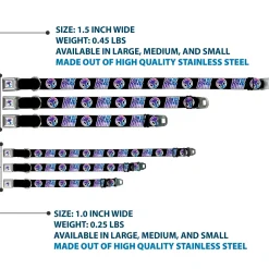 Thor Hamer Icon Full Color White/Blues Seatbelt Buckle Collar - Thor SON OF ODIN/Hamner Icon Black/White/Blues