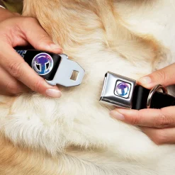 Thor Hamer Icon Full Color White/Blues Seatbelt Buckle Collar - Thor SON OF ODIN/Hamner Icon Black/White/Blues