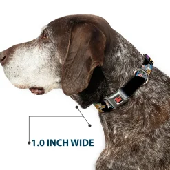 Tom and Jerry Logo Full Color Black Red Seatbelt Buckle Collar - TOM & JERRY Poses Black/Multi Color