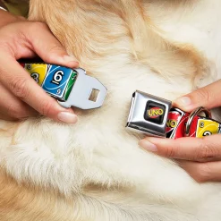 UNO Game Logo Full Color Black/Red/Yellow Seatbelt Buckle Collar - UNO Cards Lineup Stack Multi Color