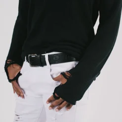 Vegan Leather Belt - Nightmare Before Christmas Jack Expression Embossed