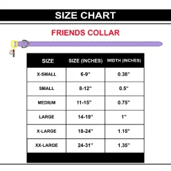 Vegan Leather Dog Collar - Friends Purple with Monica's Door Frame Buckle & Metal Charms