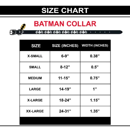 Vegan Leather Dog Collar - Batman Black with Bat Signal Embellishments & Metal Charm