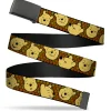 Web Belt Blank Black Buckle - Winnie the Pooh Expressions/Honeycomb Black/Browns Webbing