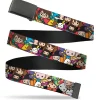 Web Belt Blank Black Buckle - Harry Potter Chibi Charms Characters Stacked Webbing