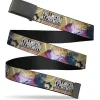 Web Belt Blank Black Buckle - Fullmetal Alchemist Brotherhood Elric Brothers and Roy Mustang Pose Yellows Webbing