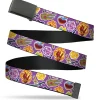 Web Belt Blank Black Buckle - Dungeons & Dragons Icons Scattered Purple Webbing