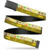 Web Belt Blank Black Buckle - SOUTH PARK ELEMENTARY School Bus Characters Pose Yellow Webbing