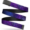 Web Belt Blank Black Buckle - Galaxy Blues/Purples Webbing