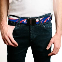 Web Belt Blank Black Buckle - Kyle Larson #5 Car Scheme White/Blue/Red Webbing