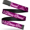Web Belt Blank Black Buckle - I'M 99.9% SURE I'M A DISNEY PRINCESS Pinks/White Webbing