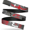 Web Belt Blank Black Buckle - A Nightmare on Elm Street Freddy Icons and Quote Collage Gray/Black/Red Webbing