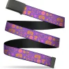 Web Belt Blank Black Buckle - Furby Icons Collage Purples/Orange/Pinks Webbing