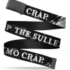 Web Belt Blank Black Buckle - SUPERNATURAL Title Logo STOP WITH THE SULLEN EMO CRAP Quote Black/White Webbing