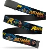 Web Belt Blank Black Buckle - Batman & Robin in Action w/Text Black Webbing