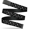 Web Belt Blank Black Buckle - Multi Skull Black/Gray Webbing