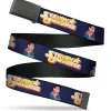 Web Belt Blank Black Buckle - STEVEN UNIVERSE Sitting Pose and Title Logo Navy Blue Webbing